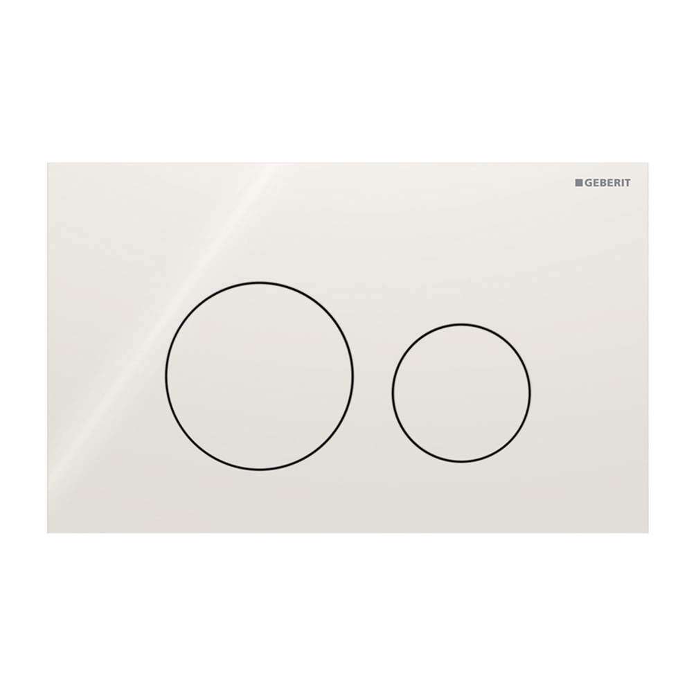 Cutout image of Geberit Sigma40 Round Sand Grey Glass Dual Flush Plate